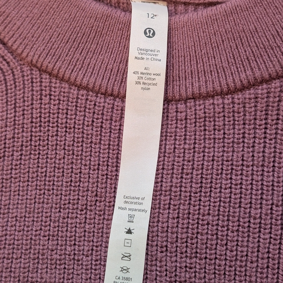 Lululemon Merino Wool Blend Velvet Dust Ribbed Crewneck Sweater - Picture 3 of 8